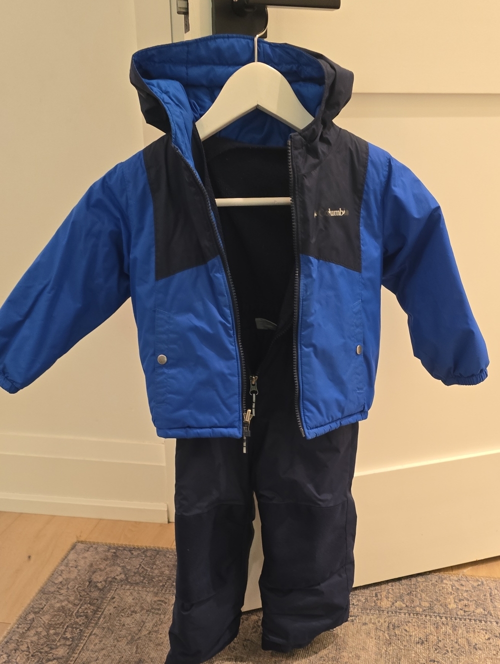 Columbia Reversible  Blue and Navy Toddler Winter Snow Set